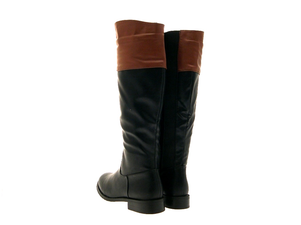 ladies black and tan boots